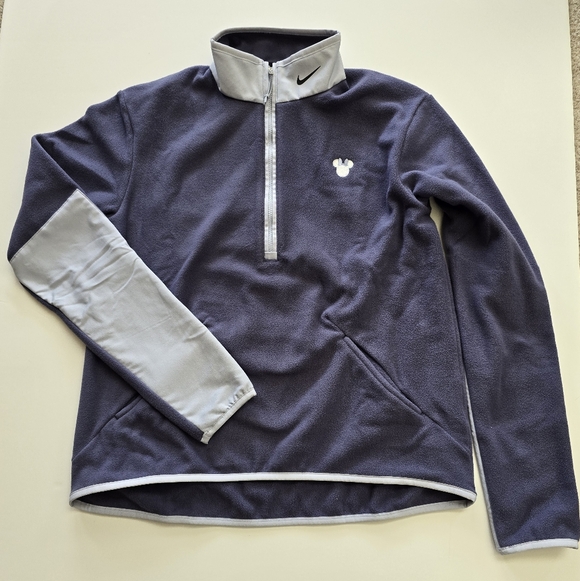 Nike Jackets & Blazers - Disney Minnie Therma-fit Nike Blue-gray & Light Gray Half-Zip Fleece Pullover